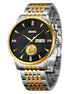 Analog Watch for Men with Silver-gold Stainless Steel Strap and Round Dial for Casual & Formal Wear