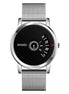 Digital Watch for Men with Silver Mesh Belt Metal Strap and Round Dial for Casual & Formal Wear