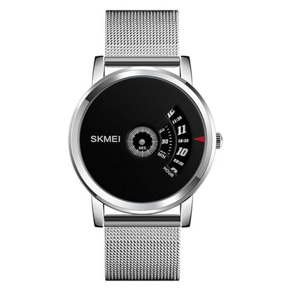 Minimalist Analog Wrist Watch with Mesh Strap and Modern Dial Design For Men