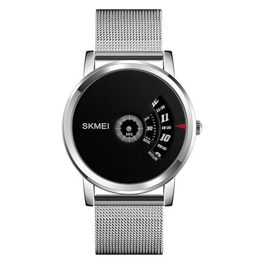 Minimalist Analog Wrist Watch with Mesh Strap and Modern Dial Design For Men