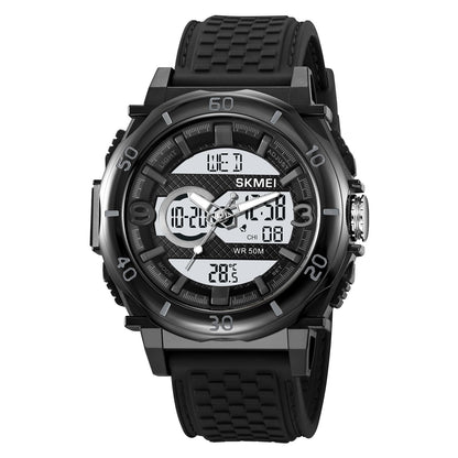 Multifunctional Men 50M Waterproof Thermometer Dual Display Digital Wrist Watch