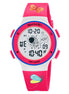 Digital Watch for Kids with Rose Red Polyurethane Strap and Round Dial for Casual & Formal Wear