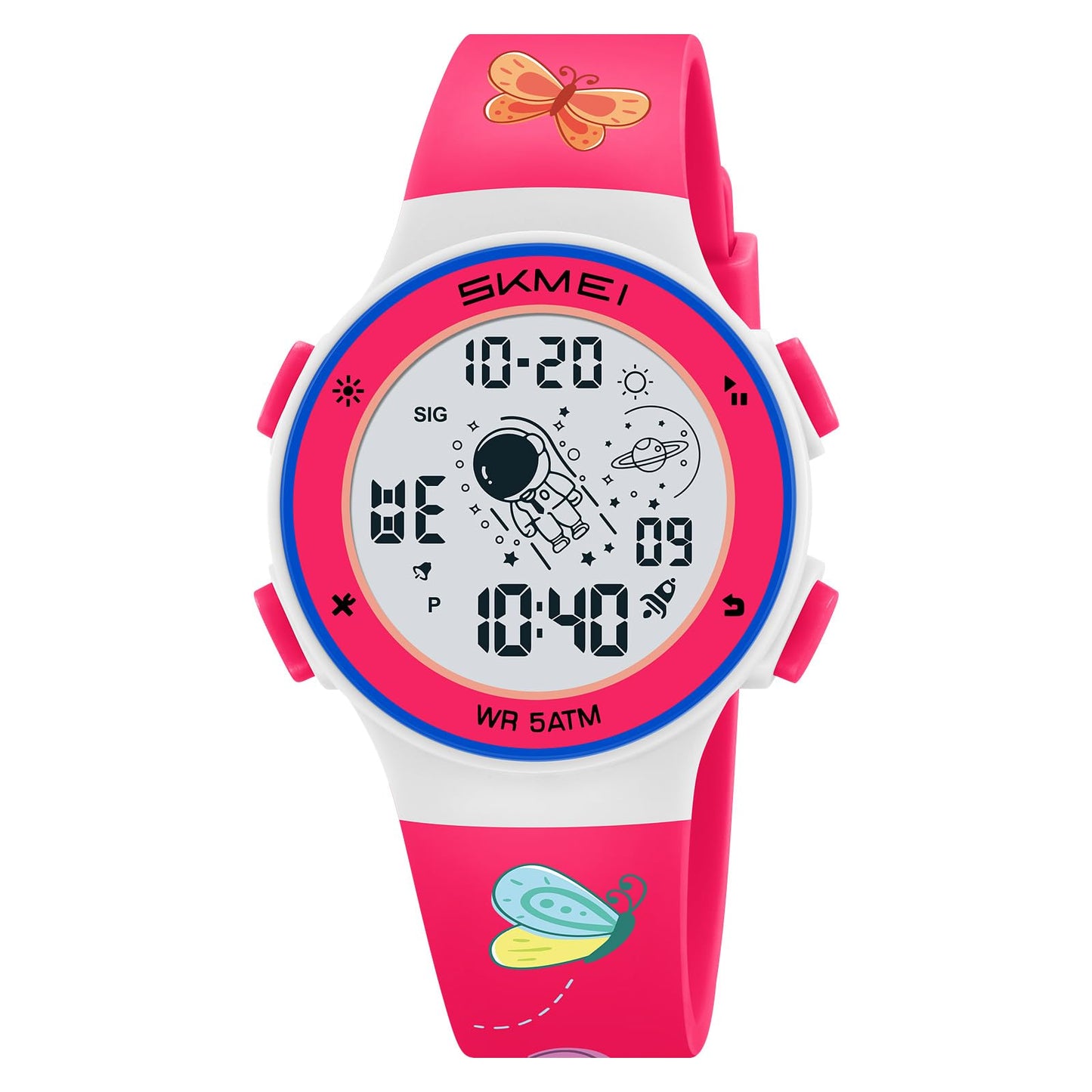 Kids Digital Watch with Cartoon Space Design and Soft Comfortable Strap for Daily Wear