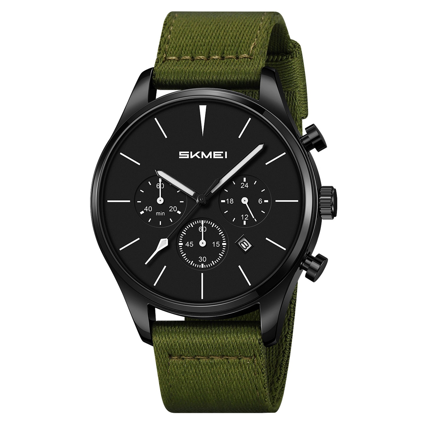 Skmei Quartz Analog Black Dial Zinc Alloy Case Nylon Strap Watch for Men - 2367