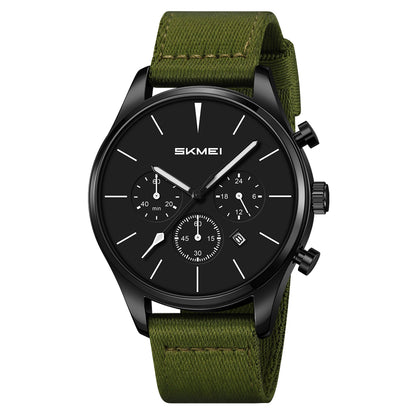 Skmei Quartz Analog Black Dial Zinc Alloy Case Nylon Strap Watch for Men - 2367