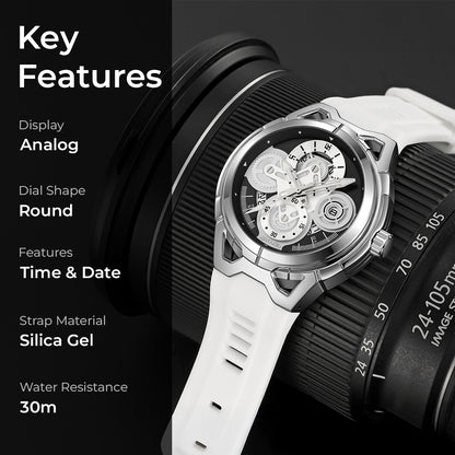 Skmei Quartz Analog Dial Silica Gel Strap Watch for Men - 9349