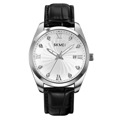 Premium Men's Analog Dress Watch Textured Dial & Embossed Leather Strap