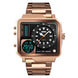 Analog-Digital Watch for Men with Rose Gold Stainless Steel Strap and Round Dial for Casual & Formal Wear