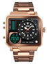 Analog-Digital Watch for Men with Rose Gold Stainless Steel Strap and Round Dial for Casual & Formal Wear