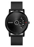 Digital Watch for Men with Black Gun Color Mesh Belt Metal Strap and Round Dial for Casual & Formal Wear