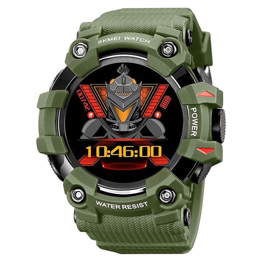 Military Smartwatch - Army Green Bluetooth Call & Health Tracker