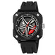 Rolling Watch for Men with Black Silicone Strap and Round Dial for Casual & Formal Wear