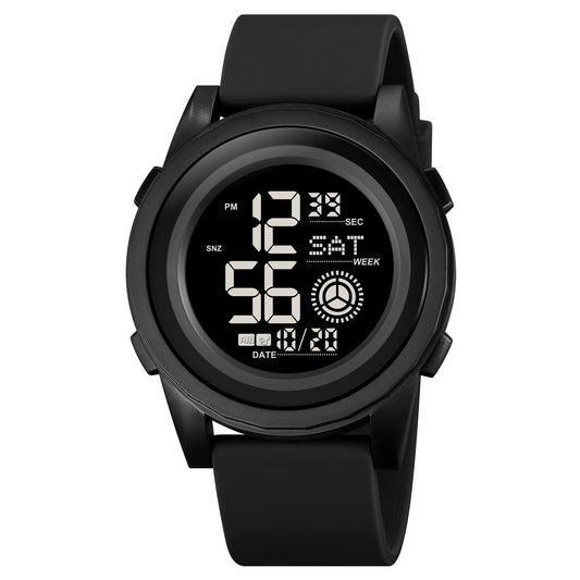 Rugged Digital Sports Wristwatch with Flexible Strap for men