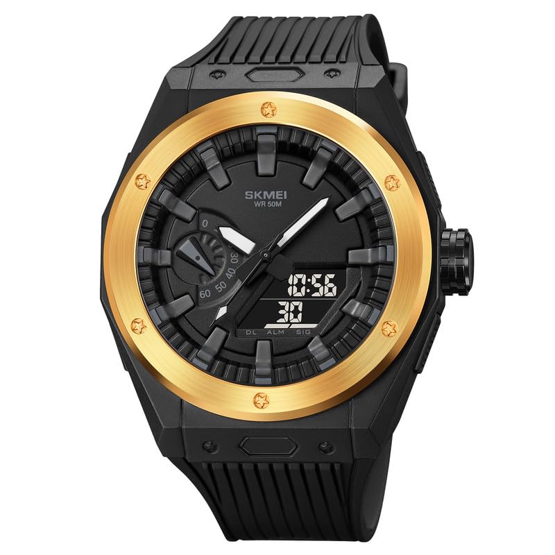 Men's Analog-Digital Sports Watch with Silicone Strap