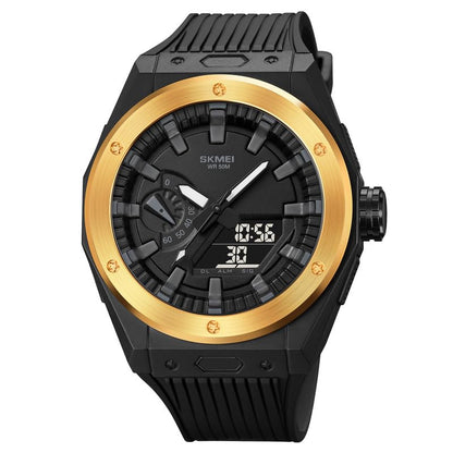 Men's Analog-Digital Sports Watch with Silicone Strap