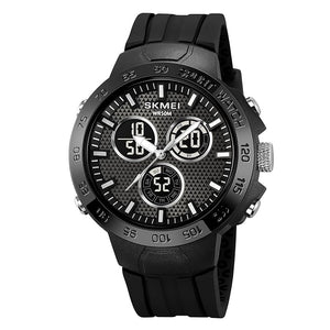 Men’s Black Sports Watch | Analog-Digital Display, Alarm, Stopwatch, Date Function, Water Resistant, Stylish Design