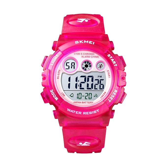 Kids Sports Multi Function Digital Watch, Multicolor Dial Sky ABS Case Kid's Watch, PU Rubber Strap Band, Waterproof LED Light Children Wristwatch