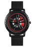 Rolling Watch for Men with Black Metal Strap and Round Dial for Casual & Formal Wear