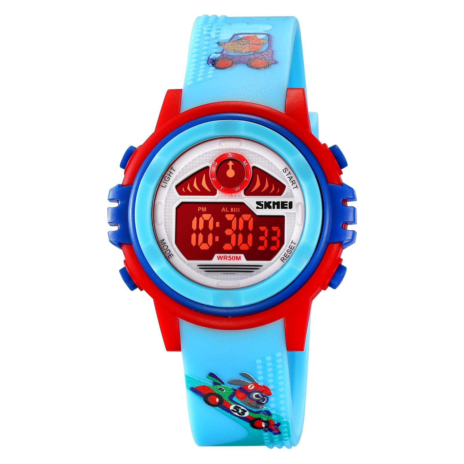 Digital Watch for Kids with Blue Polyurethane Strap and Round Dial for Casual & Formal Wear