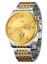 Analog Watch for Men with Silver-gold Stainless Steel Strap and Round Dial for Casual & Formal Wear