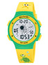 Digital Watch for Kids with Yellow-green Polyurethane Strap and Round Dial for Casual & Formal Wear