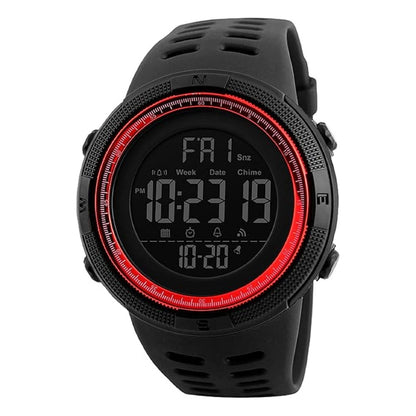 Stealth Outdoor Digital Sports Watch with Rugged Silicone Strap and Multifunction Display