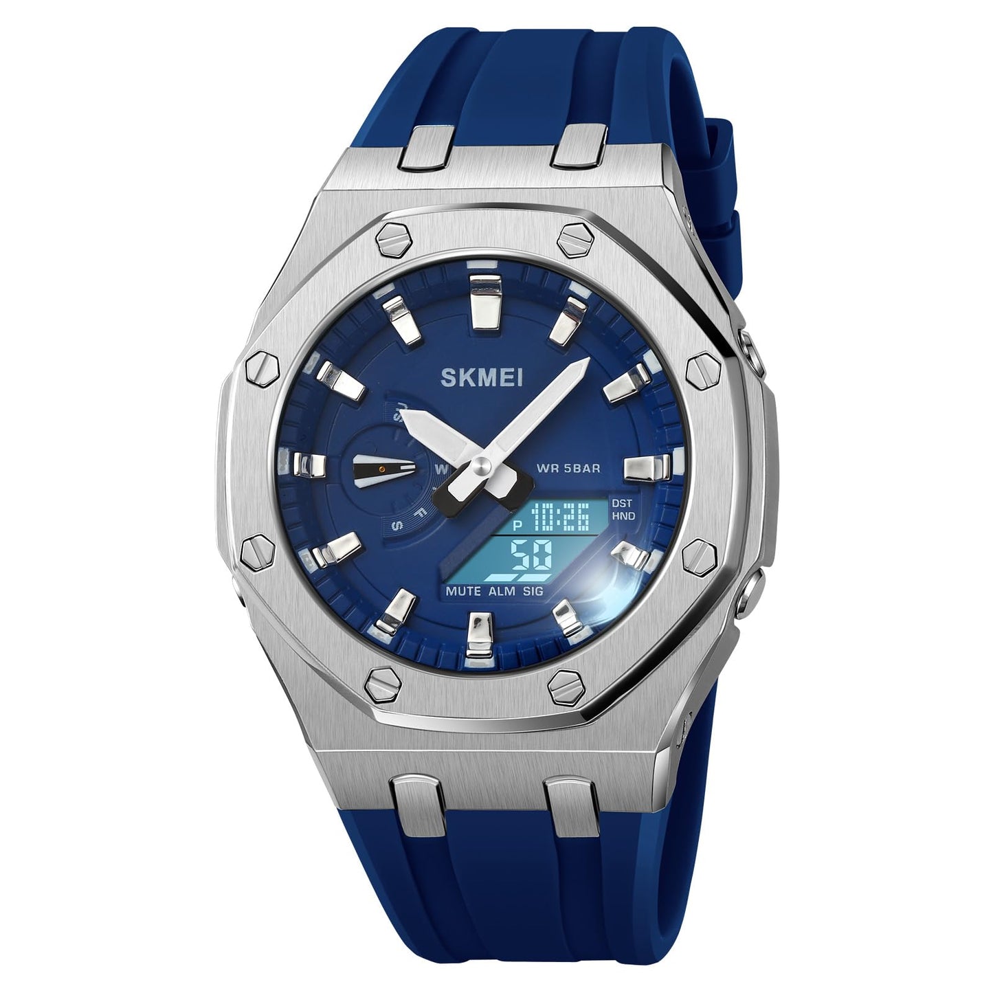 Premium Analog Digital Wrist Watch with Silicone Strap