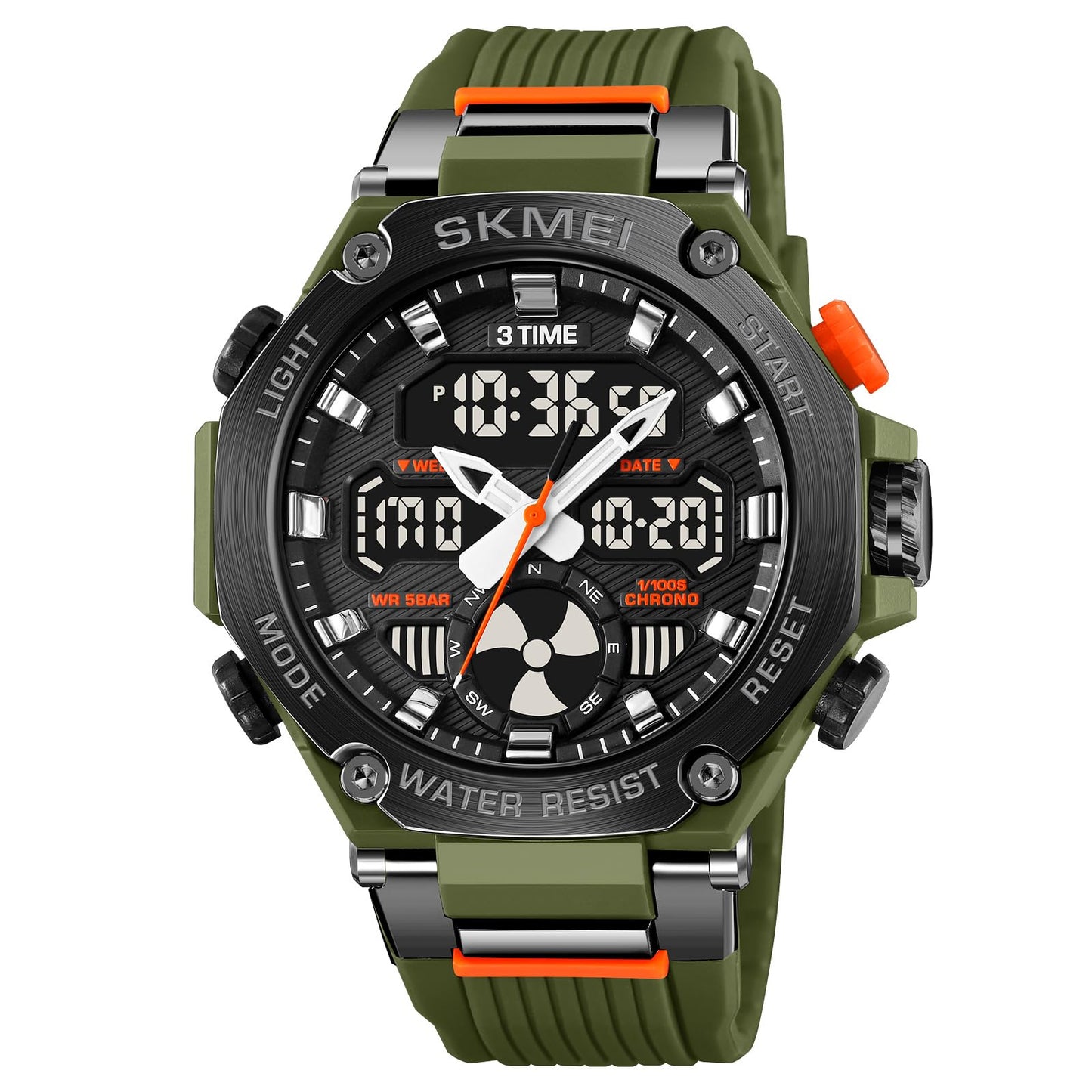 Sport Analog Digital Wrist Watch with Silicone Strap for men