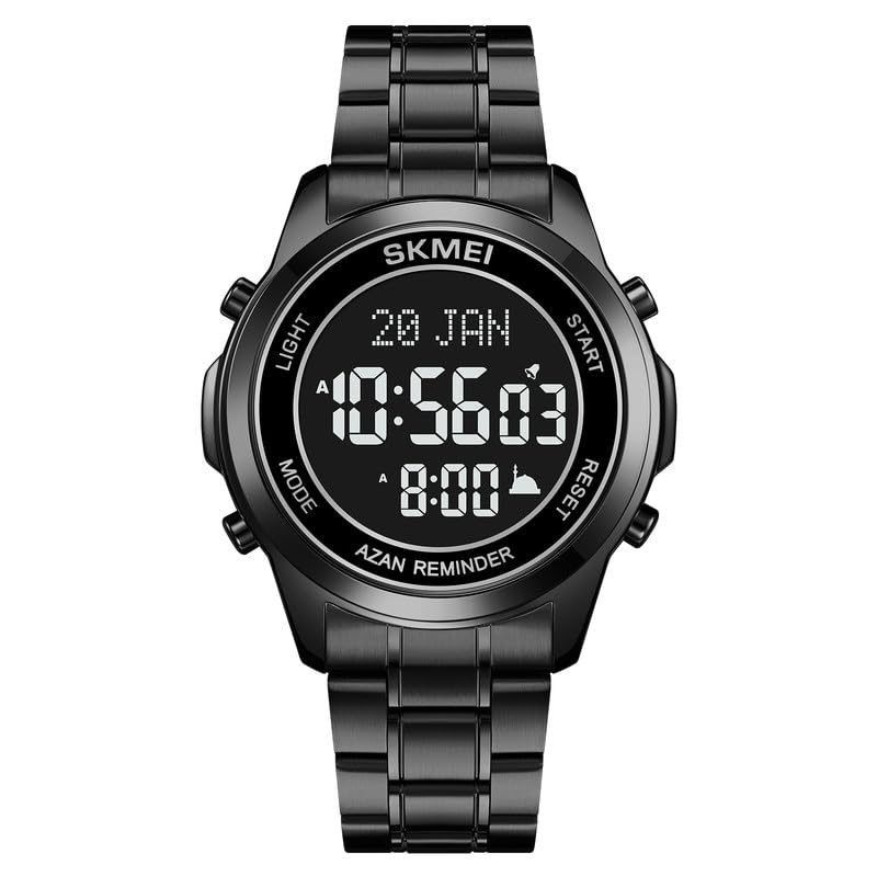 Digital Watch with Stainless Steel Strap for men