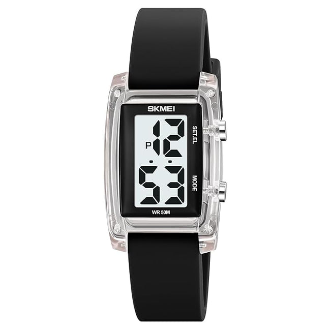 Digital Watch for Kids with Black Silicone Strap and Round Dial for Casual & Formal Wear