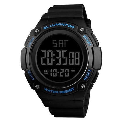 Digital Sports Wrist Watch with Large Display and Resin Strap For Men
