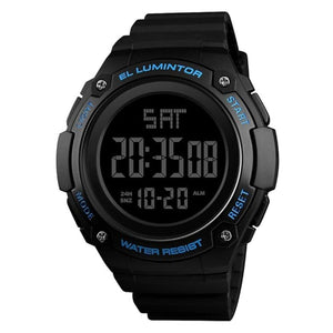 Digital Sports Wrist Watch with Large Display and Resin Strap For Men