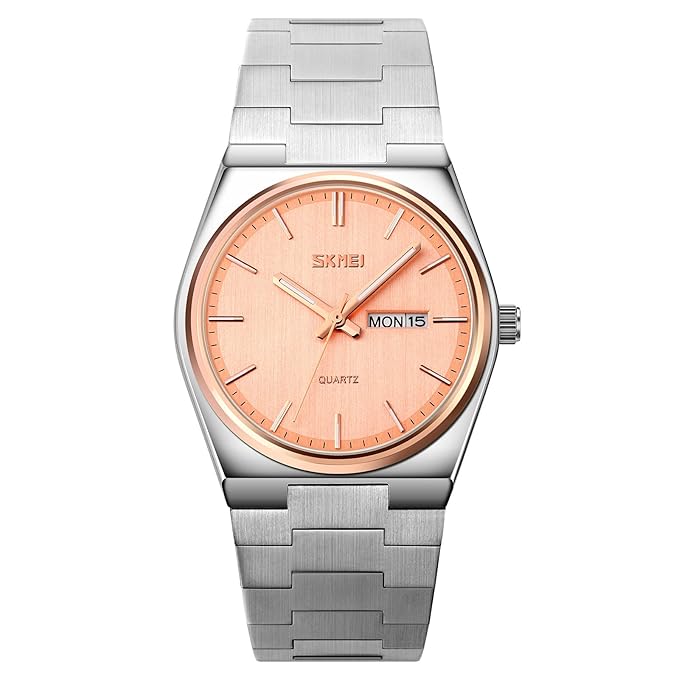 Men's Analog Quartz Stainless Steel Watch All-in-one Fashion, Water Resistant, Supply Calendar Week