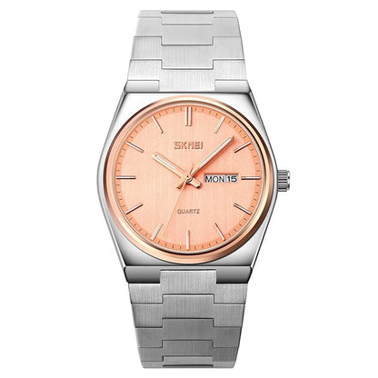 Men's Analog Quartz Stainless Steel Watch All-in-one Fashion, Water Resistant, Supply Calendar Week