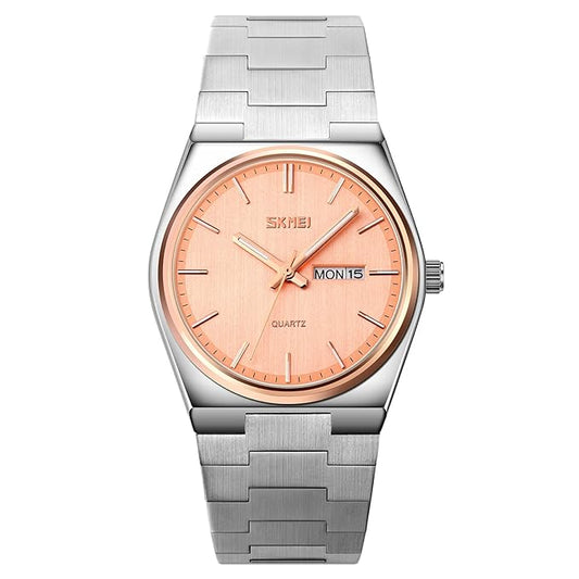 Men's Analog Quartz Stainless Steel Watch All-in-one Fashion, Water Resistant, Supply Calendar Week