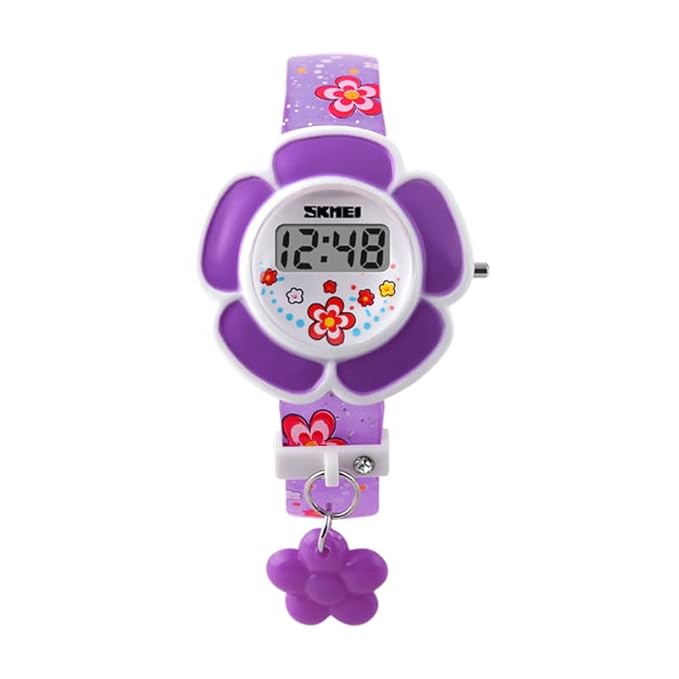 Floral Design Digital Wrist Watch for Kids