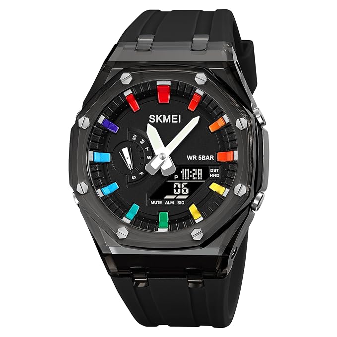 Analog Digital Watch – Multi Function Sports Watch with LED Display, Alarm, Stopwatch & Durable Strap