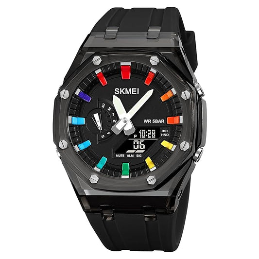 Analog Digital Watch – Multi Function Sports Watch with LED Display, Alarm, Stopwatch & Durable Strap