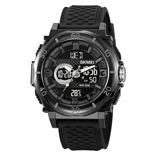 Multifunctional Men 50M Waterproof Thermometer Dual Display Digital Wrist Watch