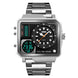 Analog-Digital Watch for Men with Silver Stainless Steel Strap and Round Dial for Casual & Formal Wear