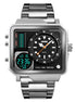Analog-Digital Watch for Men with Silver Stainless Steel Strap and Round Dial for Casual & Formal Wear