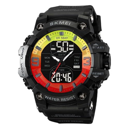 Rugged Analog Digital Sports Watch for Men with Multi Function Display and Outdoor Style