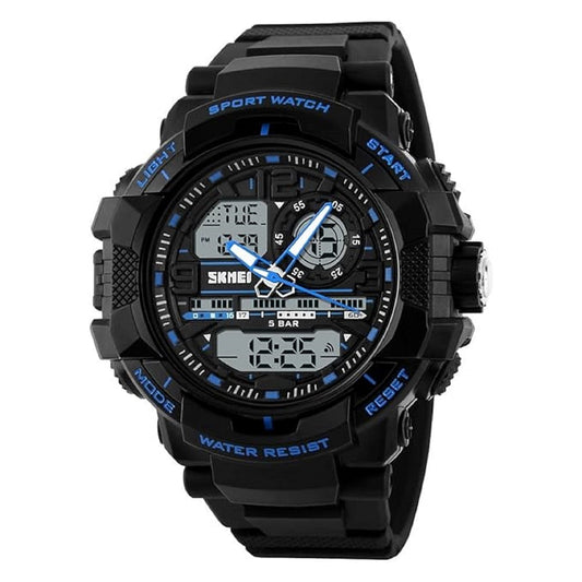 Rugged Analog-Digital Sports Watch with Multi-Function Display and Comfortable Strap For Men
