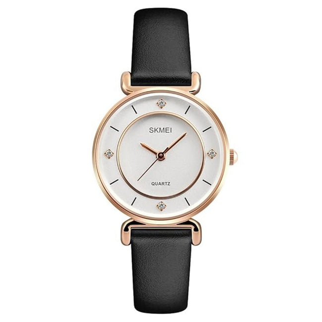 Analog Watch for Women with Gold Mesh Leather Strap and Round Dial for Casual & Formal Wear