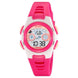 Digital Watch for Kids with Rose Red Polyurethane Strap and Round Dial for Casual & Formal Wear