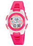 Digital Watch for Kids with Rose Red Polyurethane Strap and Round Dial for Casual & Formal Wear