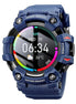 Smart Watch for Men with Blue Silicone Strap and Round Dial for Casual & Formal Wear