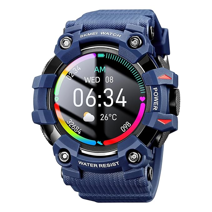 Military Smartwatch - Blue Bluetooth Call & Health Tracker