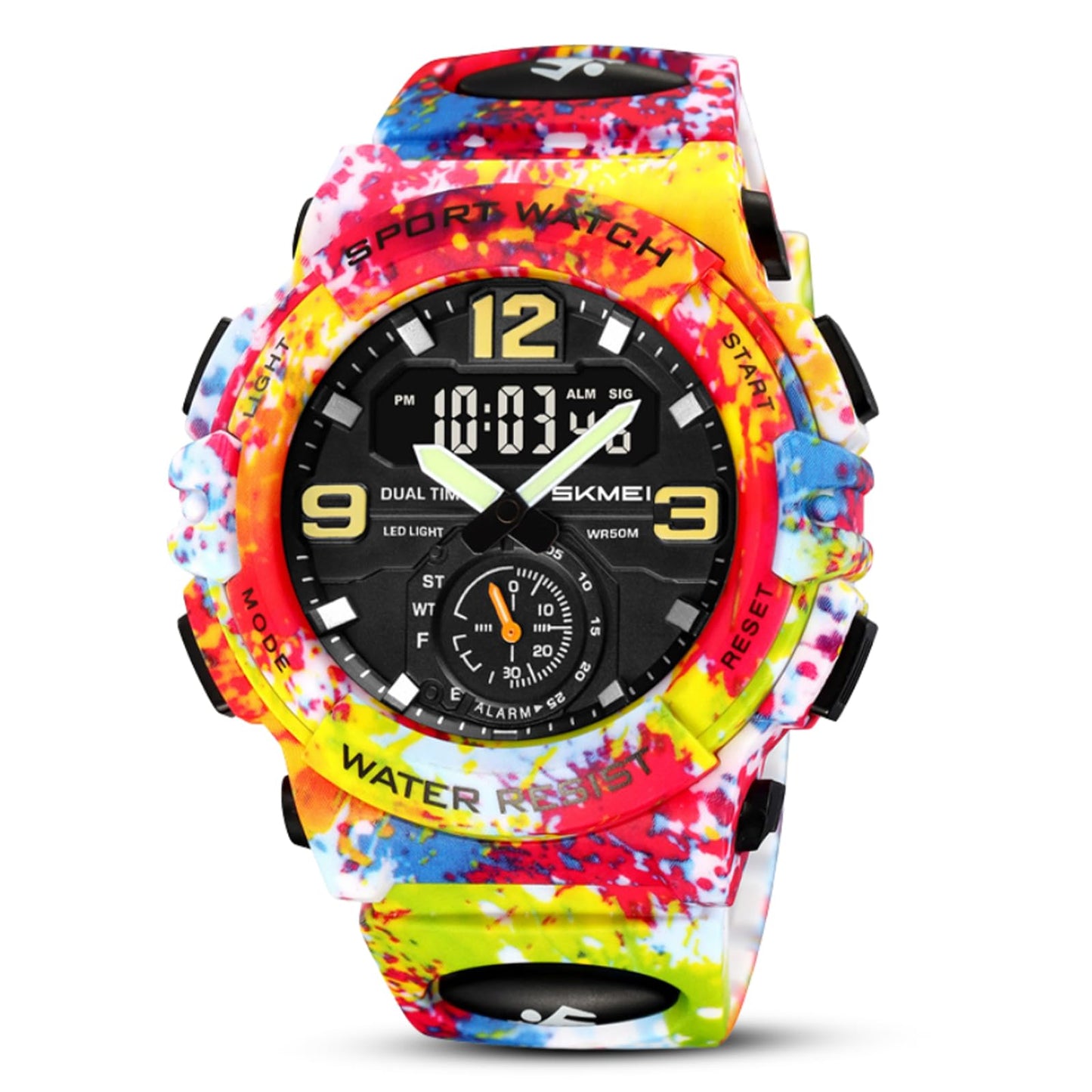 Artistic Dual Display Sports Watch for men