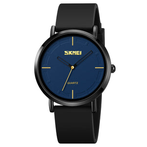 Minimalist Analog Quartz Wristwatch with Soft Silicone Strap and Contrast Dial
